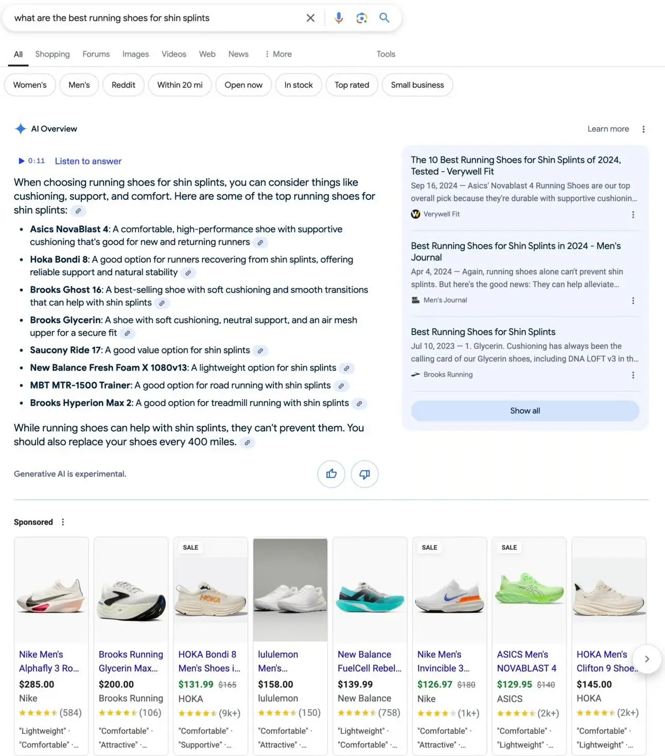 Google search shoes