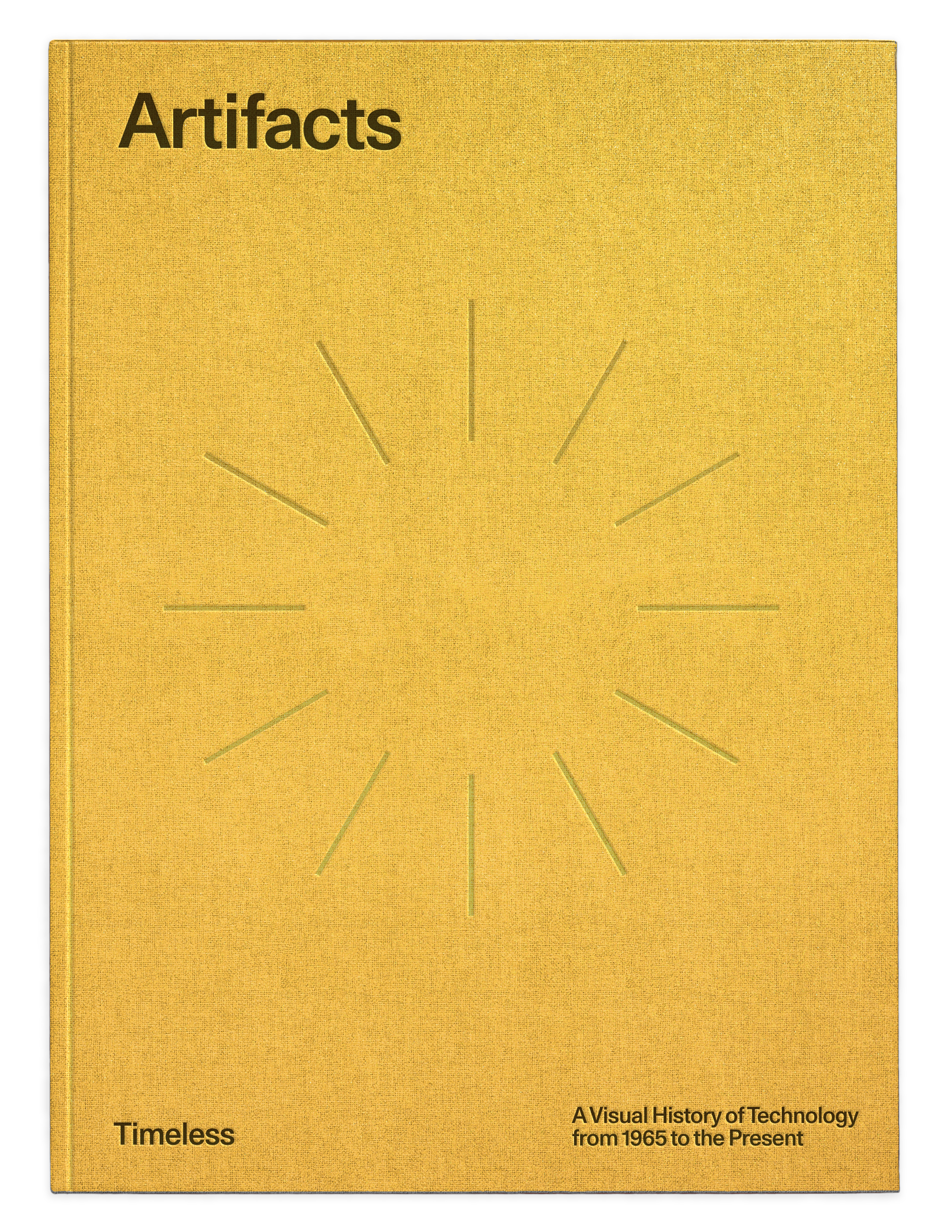 The cover of a yellow cloth covered book titled Artifacts