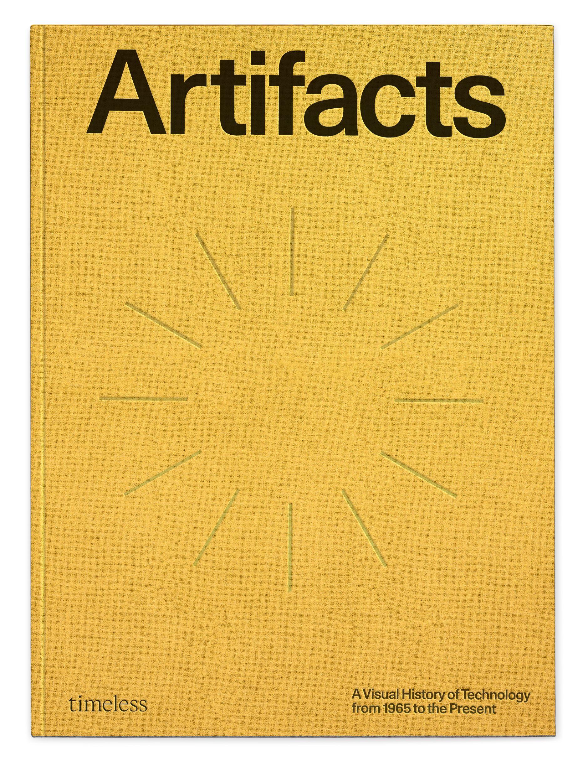 The cover of a yellow cloth covered book titled Artifacts